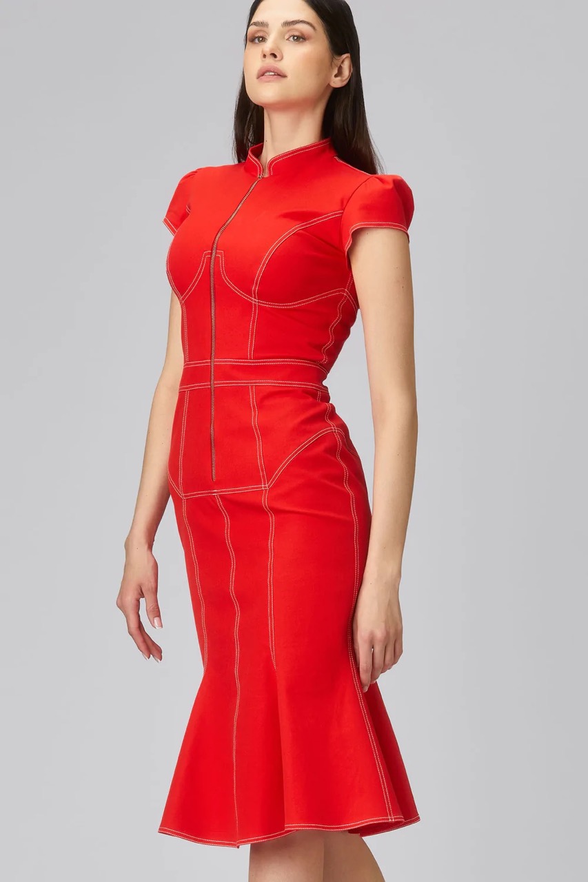 UNDERLINE DRESS RED 언더라인 드레스 레드